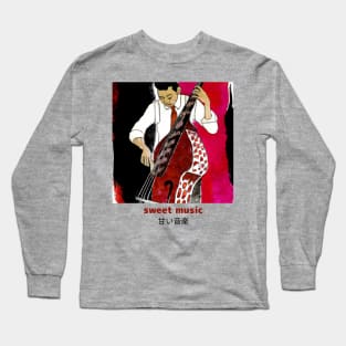 Sweet Music Japanese Art Style Bass Player Long Sleeve T-Shirt